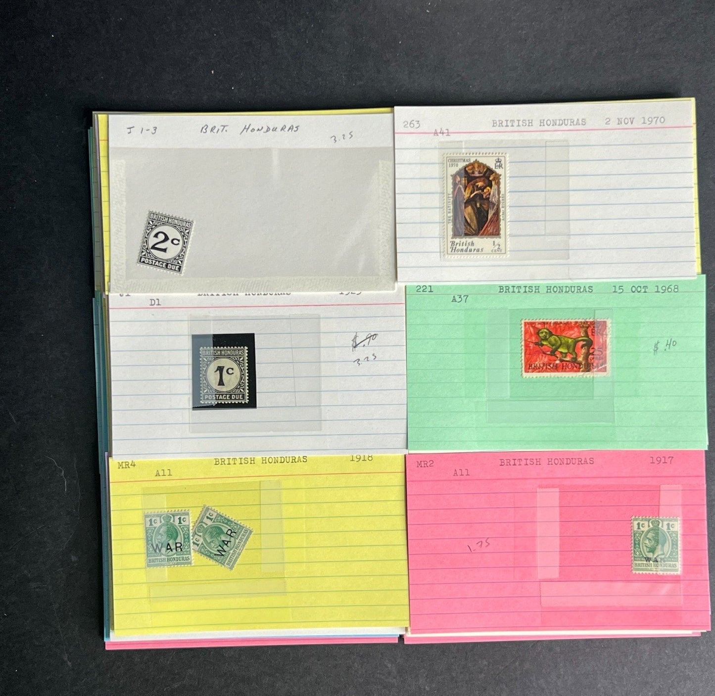 British Honduras Stamp Collection Dealer Cards $141 CV Mint & Used ZAYIX