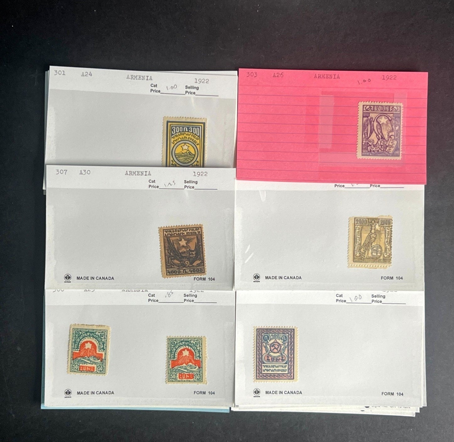 Armenia Stamp Collection Dealer Cards $217 CV Mint & Used ZAYIX