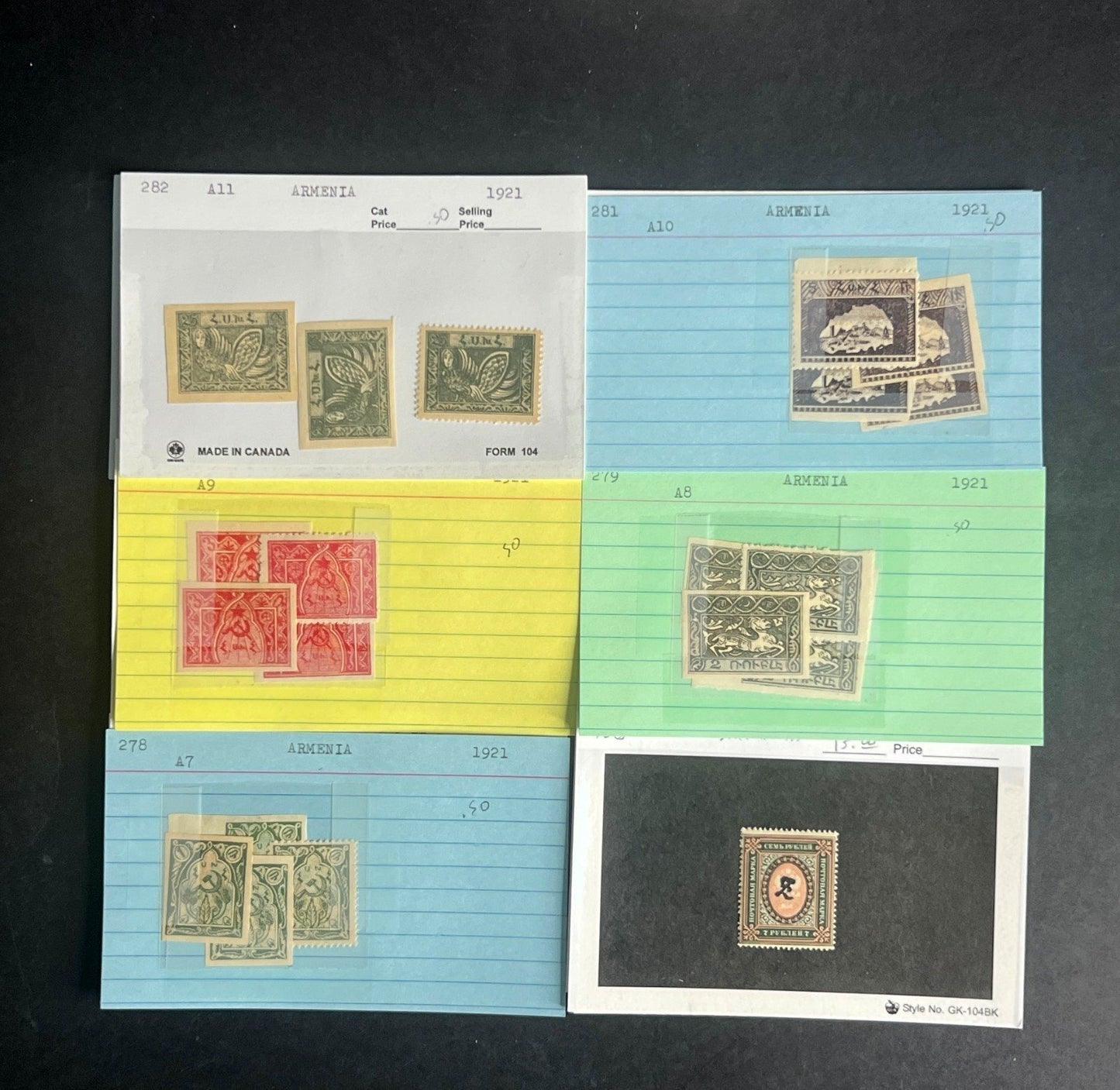 Armenia Stamp Collection Dealer Cards $217 CV Mint & Used ZAYIX