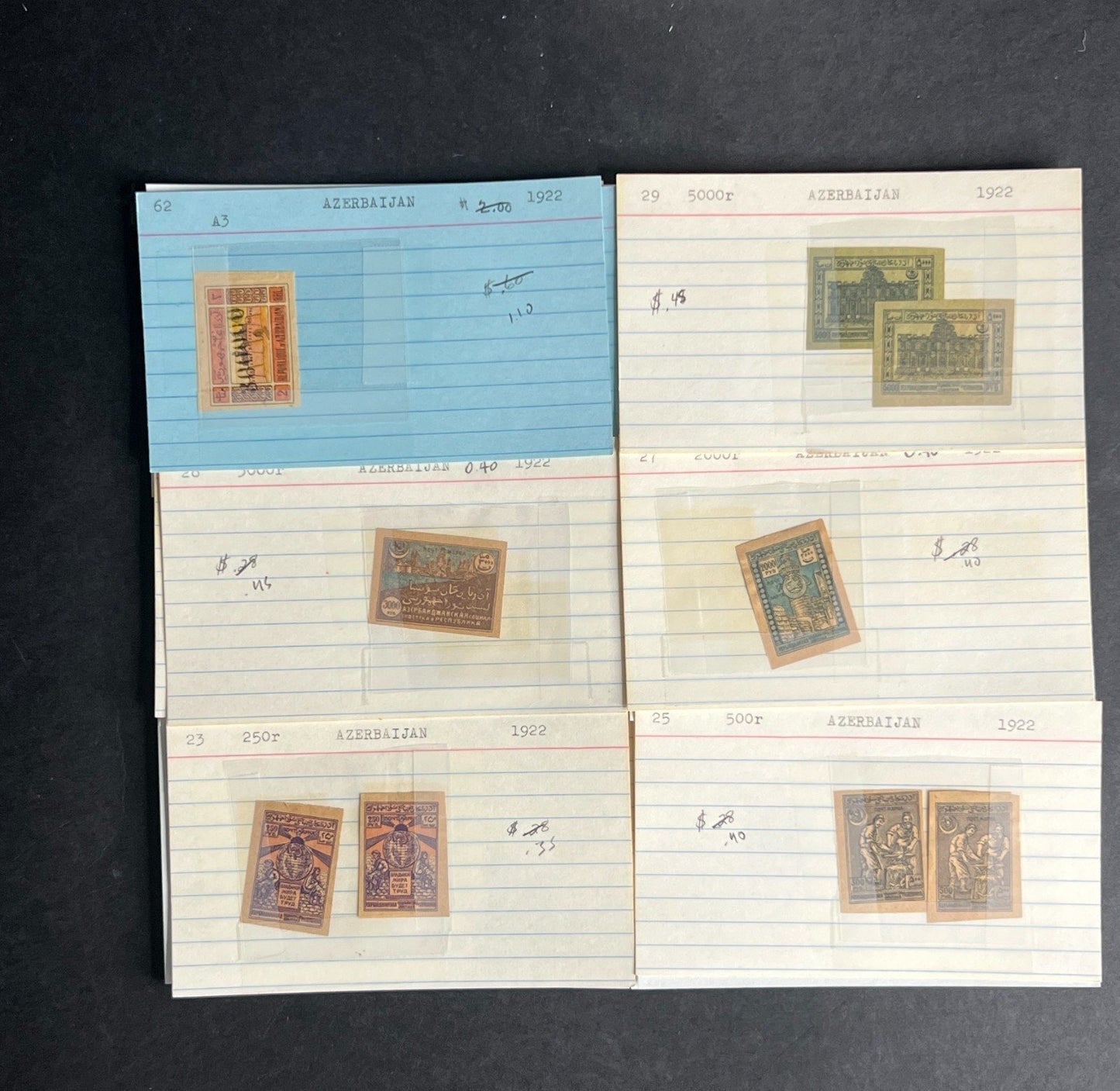 Azerbaijan Stamp Collection Dealer Cards $87 CV Mint & Used ZAYIX