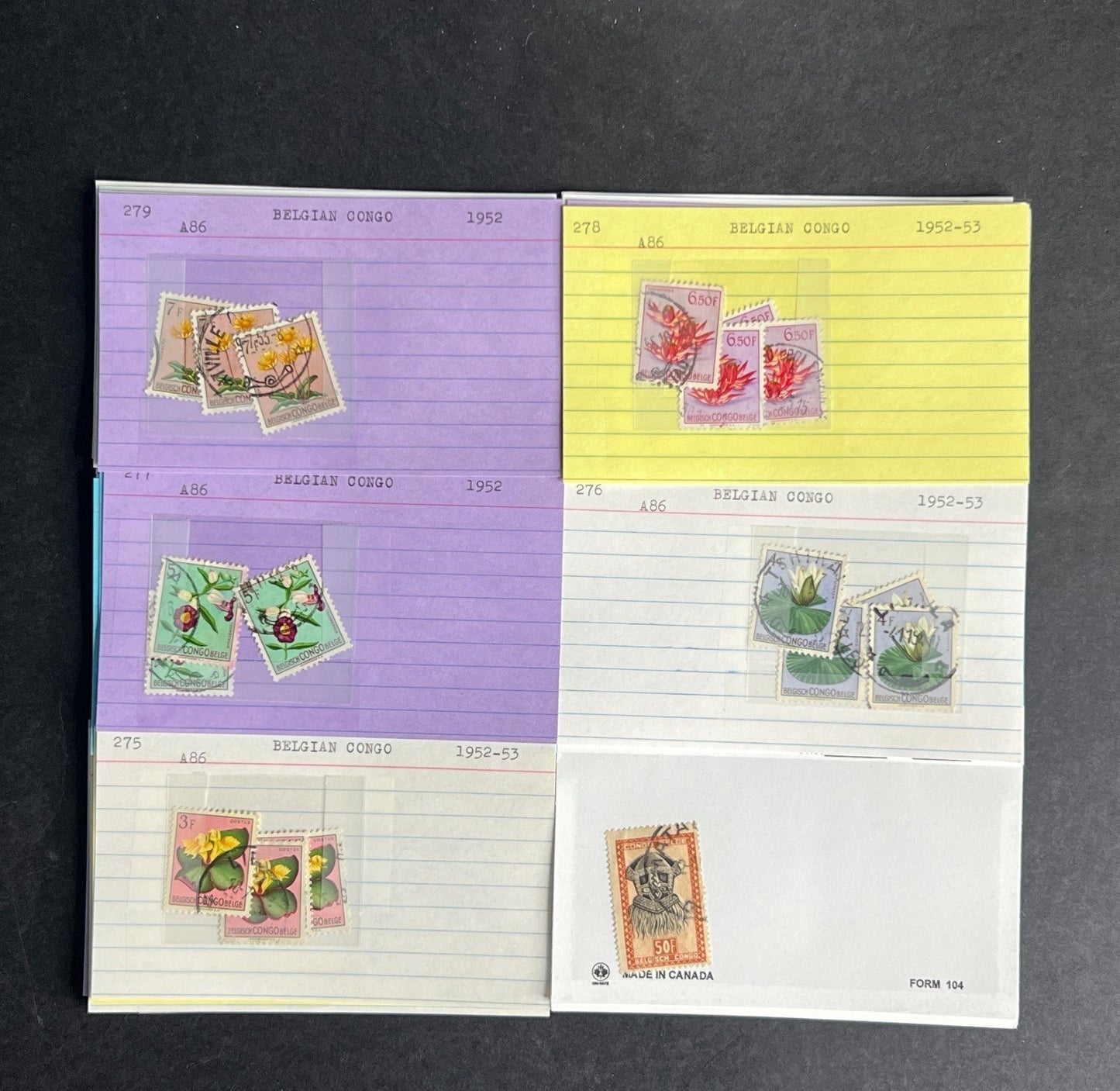 Belgian Congo Stamp Collection Dealer Cards $70 CV Mint & Used ZAYIX