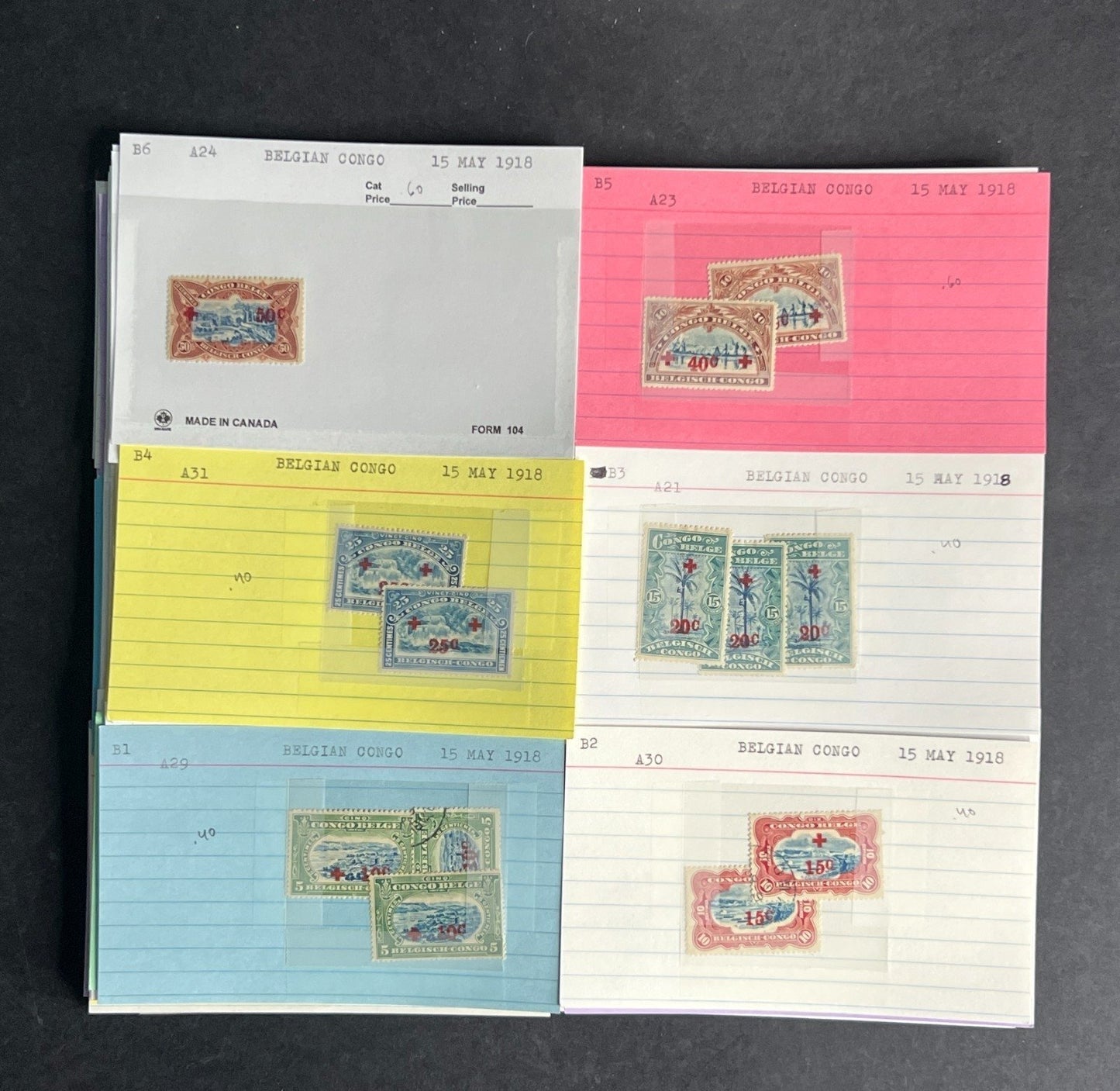 Belgian Congo Stamp Collection Dealer Cards $70 CV Mint & Used ZAYIX