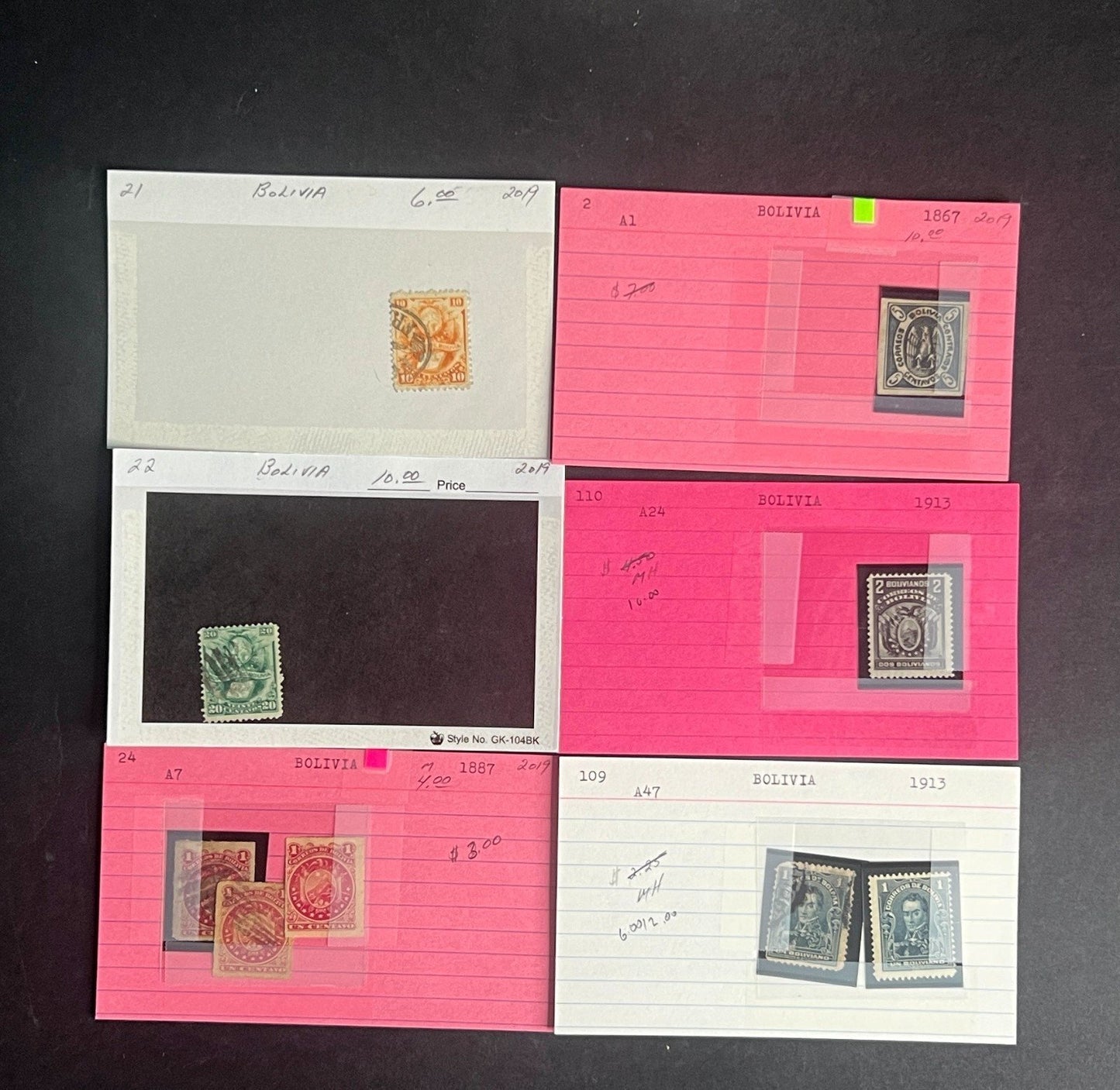 Bolivia Stamp Collection Dealer Cards $425 CV Mint & Used ZAYIX