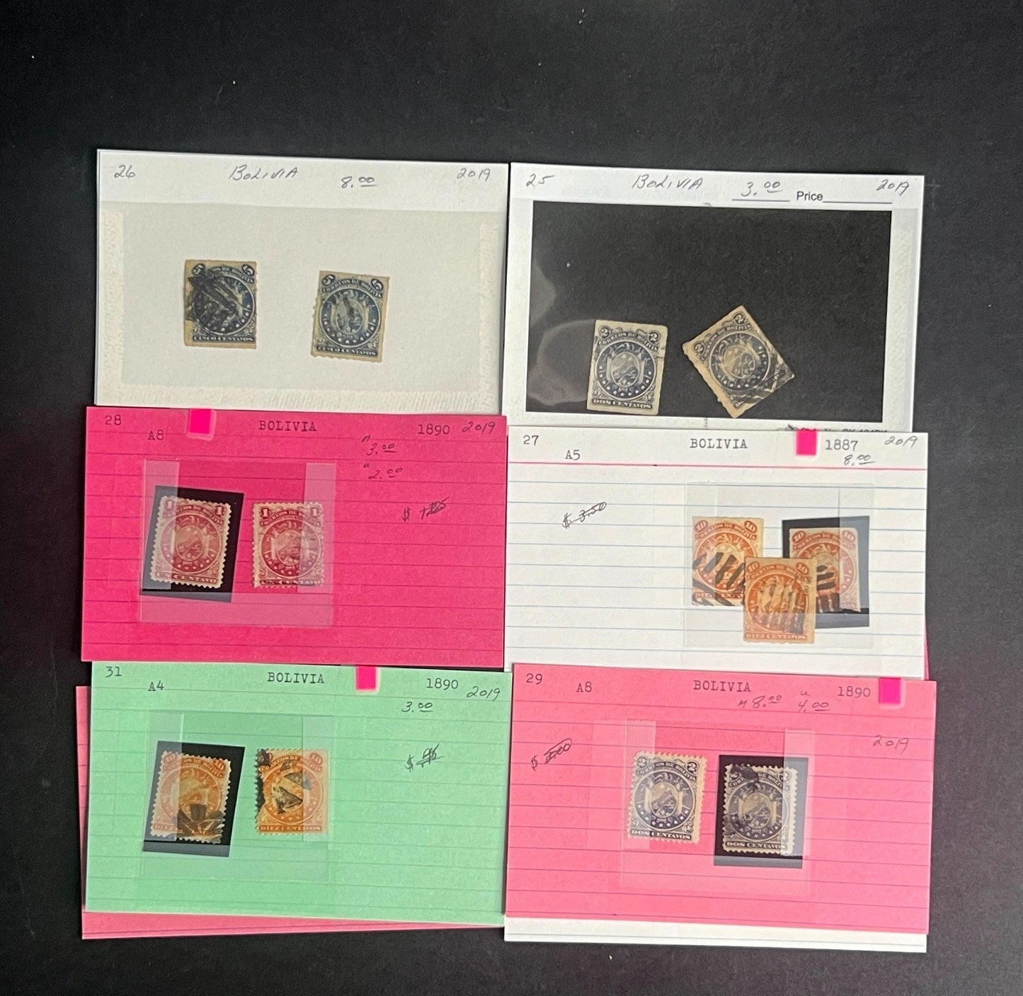 Bolivia Stamp Collection Dealer Cards $425 CV Mint & Used ZAYIX