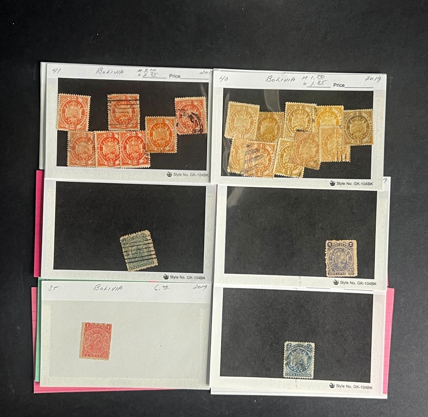 Bolivia Stamp Collection Dealer Cards $425 CV Mint & Used ZAYIX
