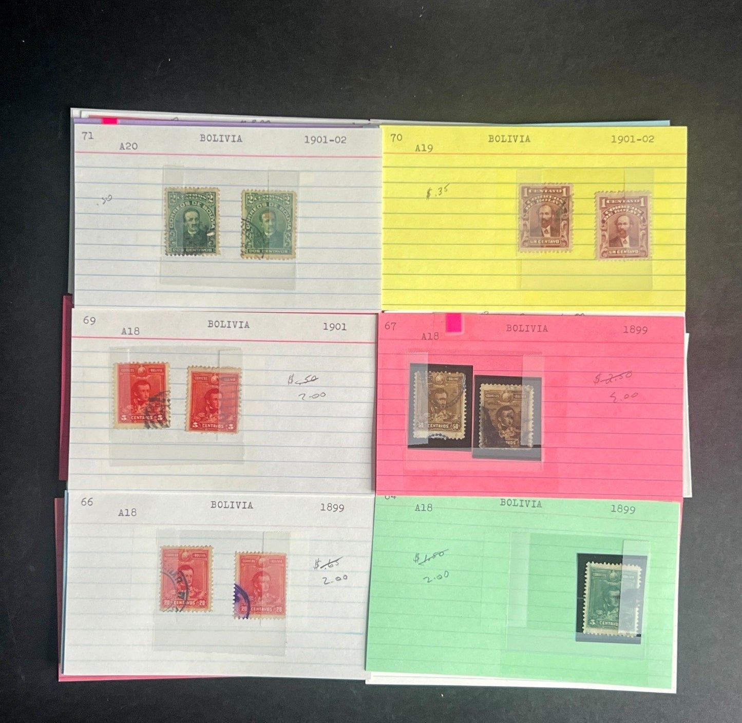 Bolivia Stamp Collection Dealer Cards $425 CV Mint & Used ZAYIX