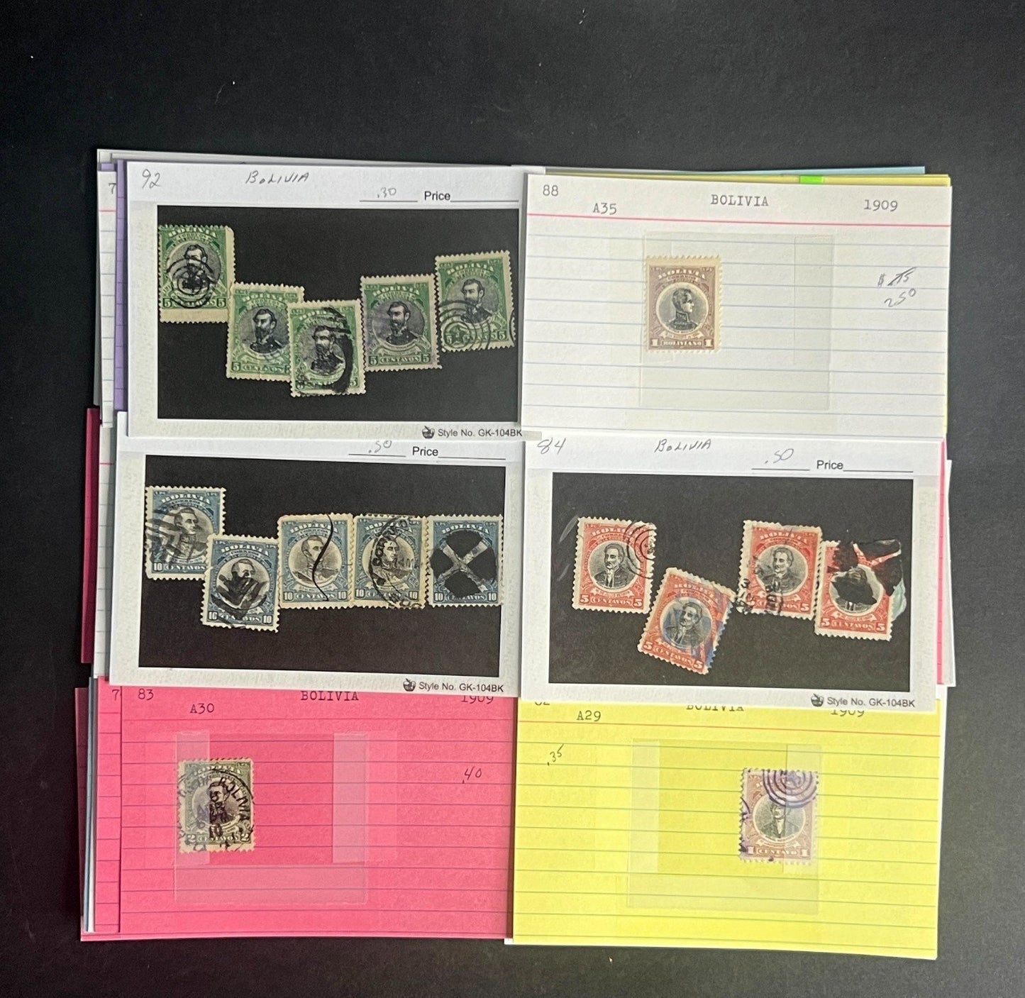 Bolivia Stamp Collection Dealer Cards $425 CV Mint & Used ZAYIX