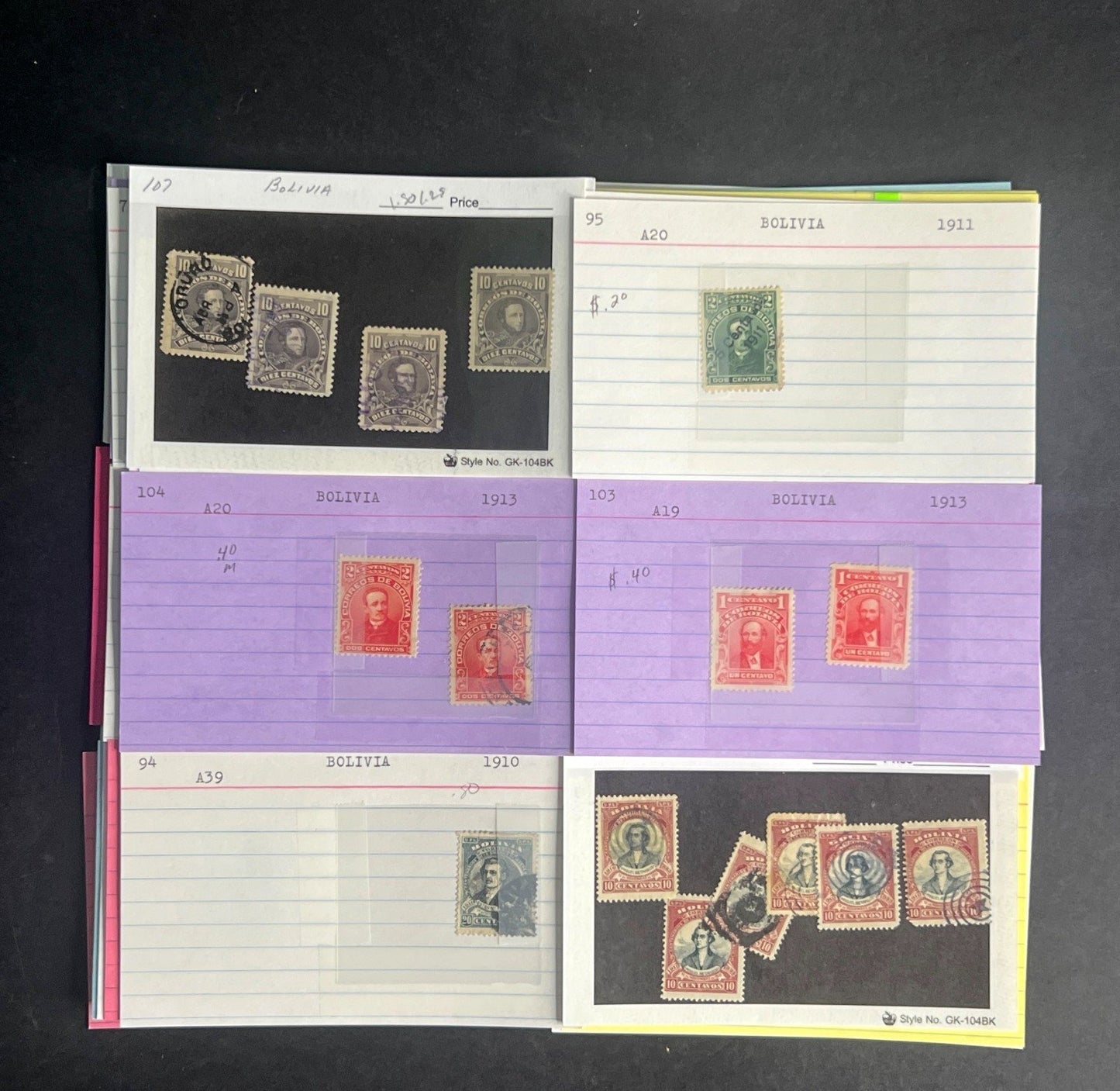 Bolivia Stamp Collection Dealer Cards $425 CV Mint & Used ZAYIX
