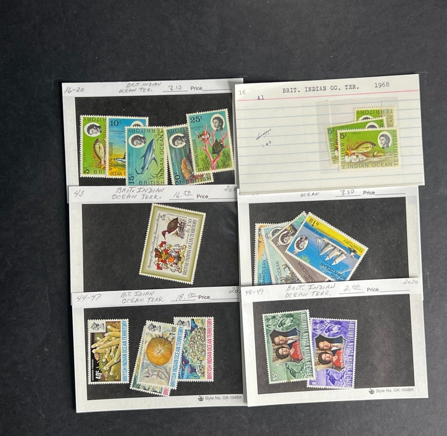 British Indian Ocean BIOT Stamp Collection Dealer Cards $98 CV Mint & Used ZAYIX