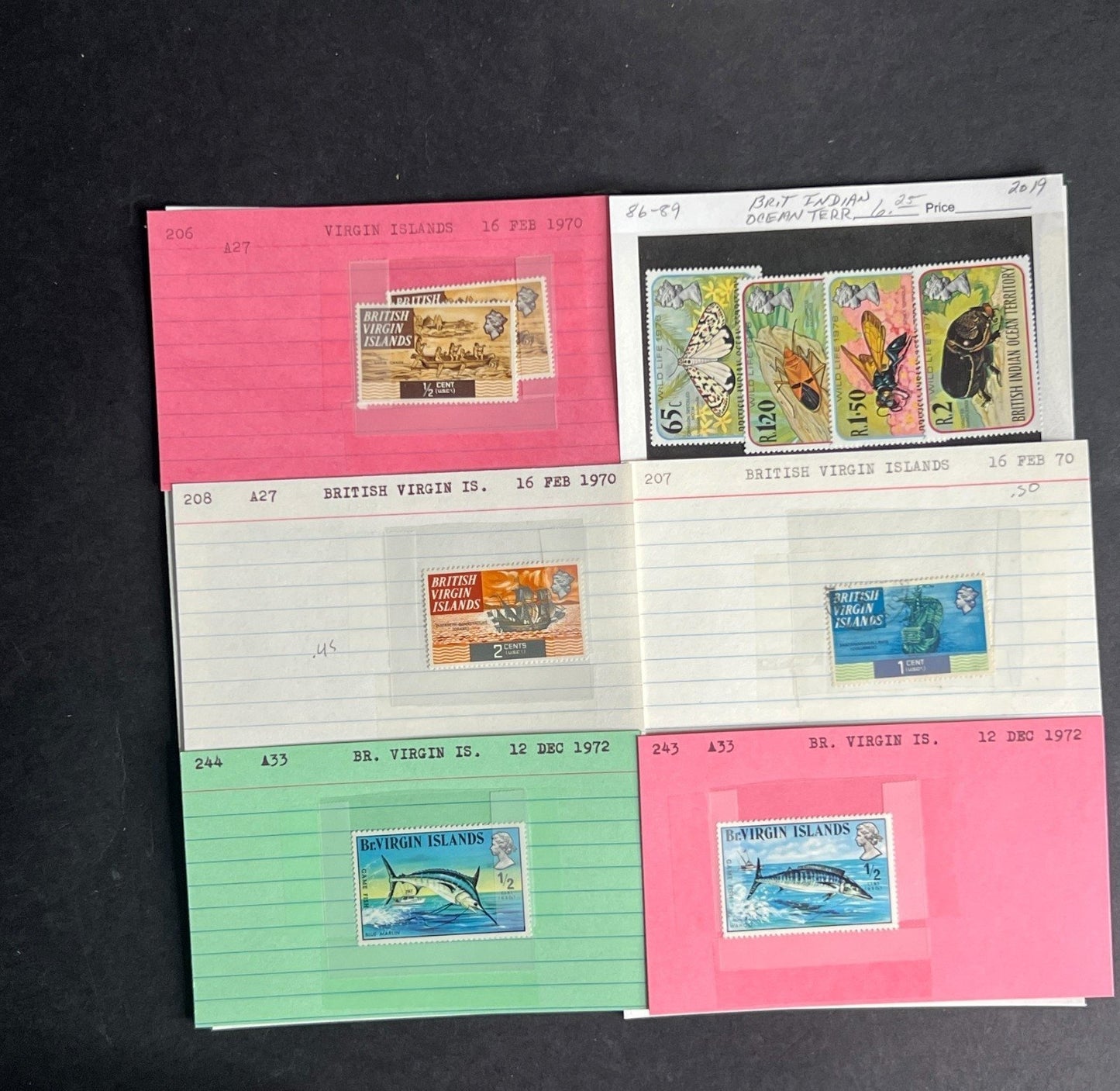 British Indian Ocean BIOT Stamp Collection Dealer Cards $98 CV Mint & Used ZAYIX