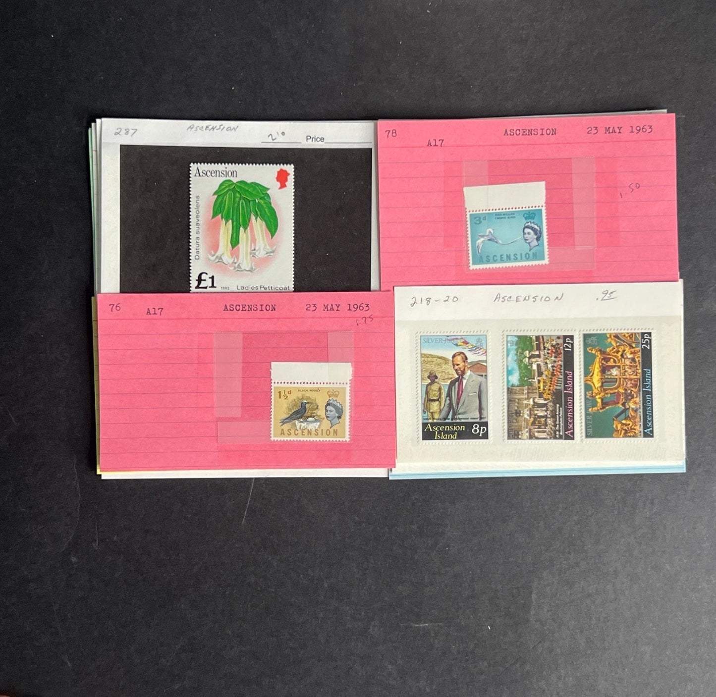 Ascension Stamp Collection Dealer Cards $167 CV Mint & Used ZAYIX