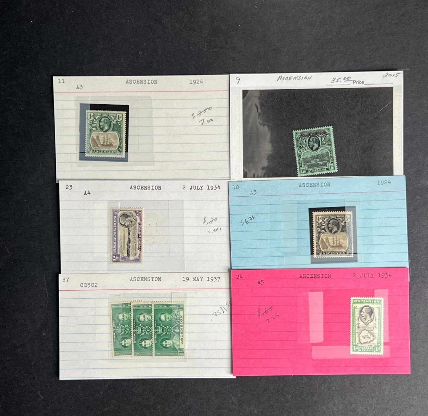 Ascension Stamp Collection Dealer Cards $167 CV Mint & Used ZAYIX