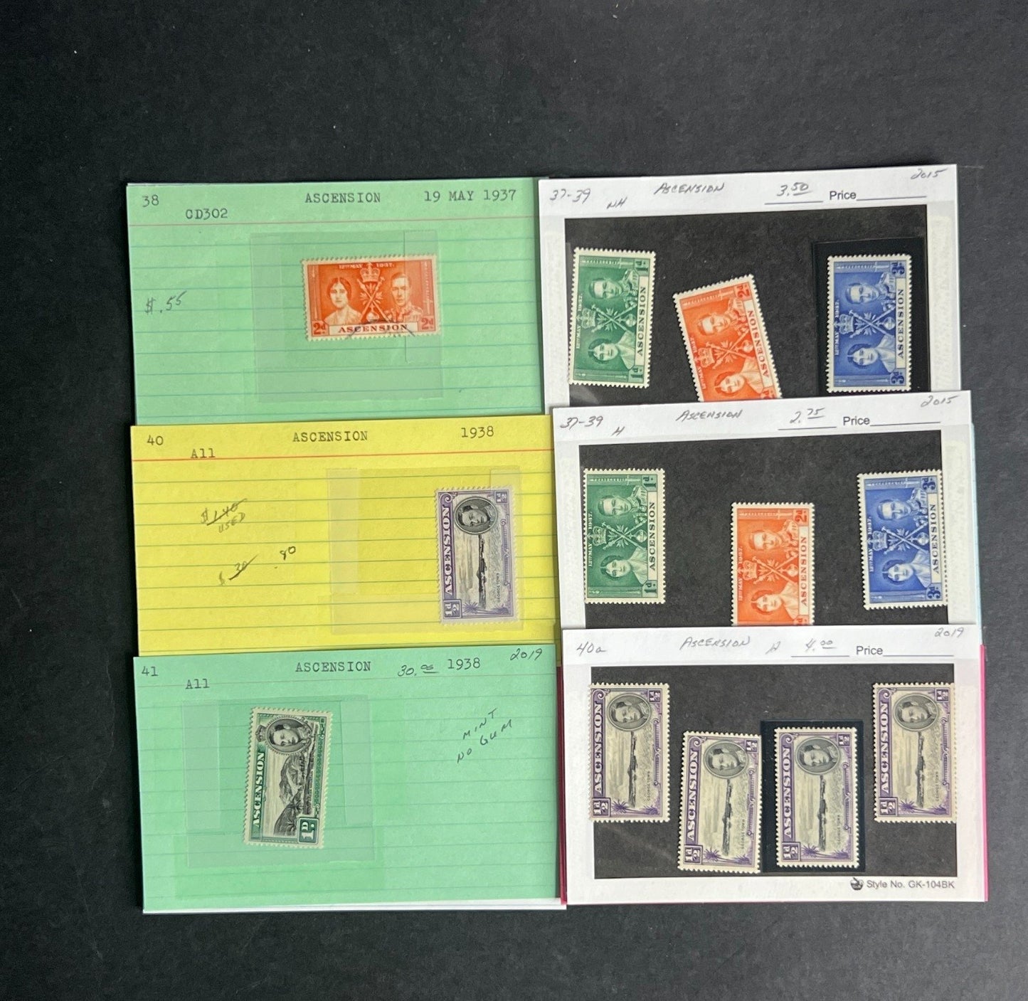 Ascension Stamp Collection Dealer Cards $167 CV Mint & Used ZAYIX