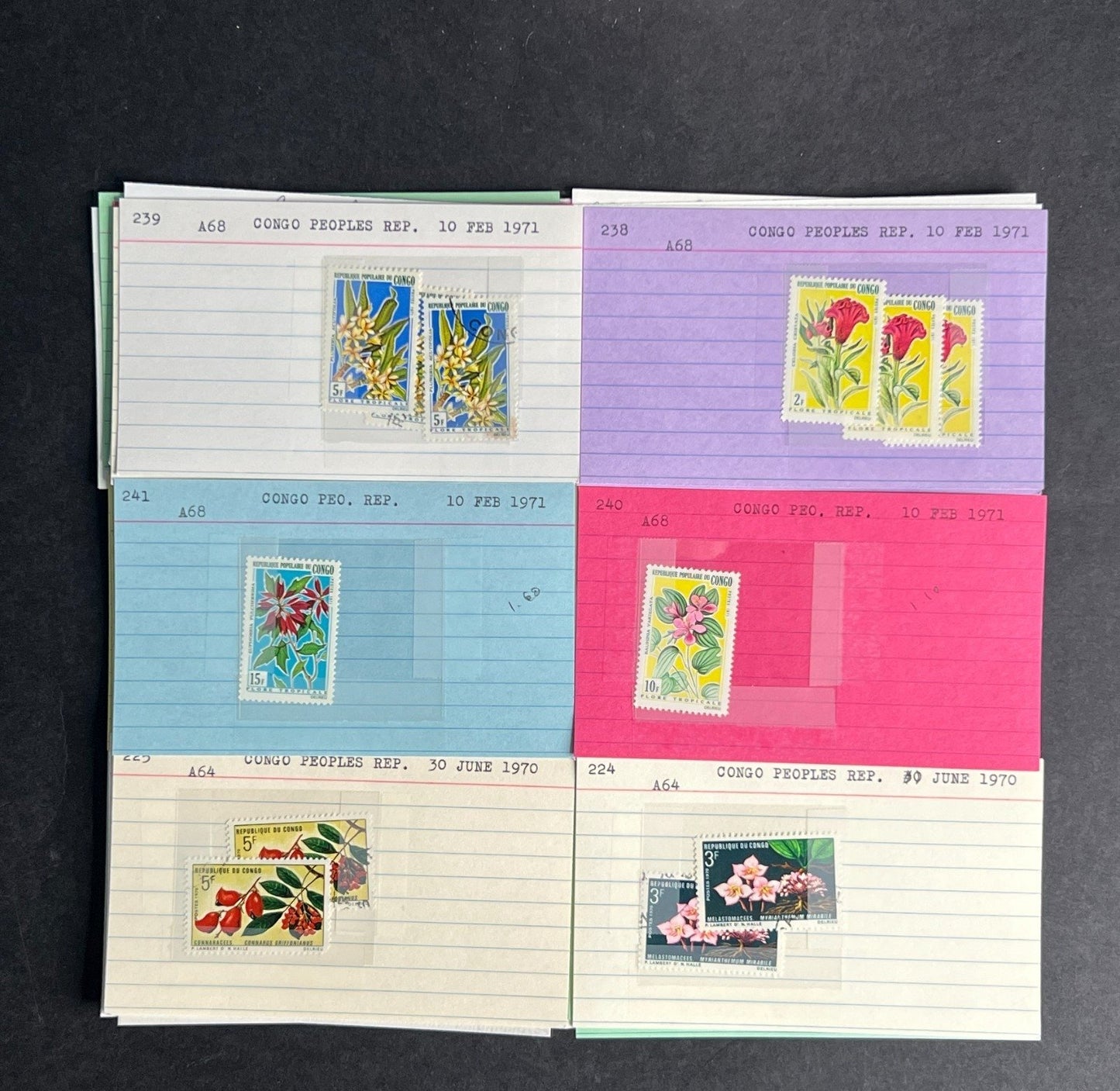 Congo People's Republic Stamp Collection Dealer Cards $118 CV Mint & Used ZAYIX