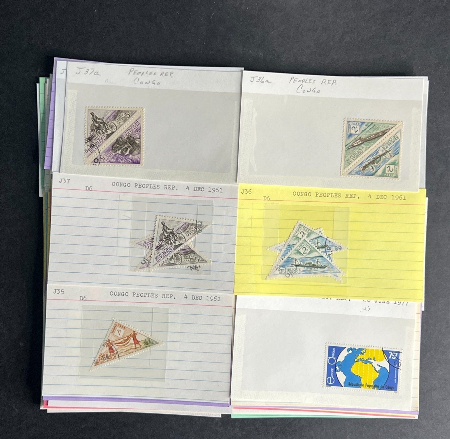 Congo People's Republic Stamp Collection Dealer Cards $118 CV Mint & Used ZAYIX