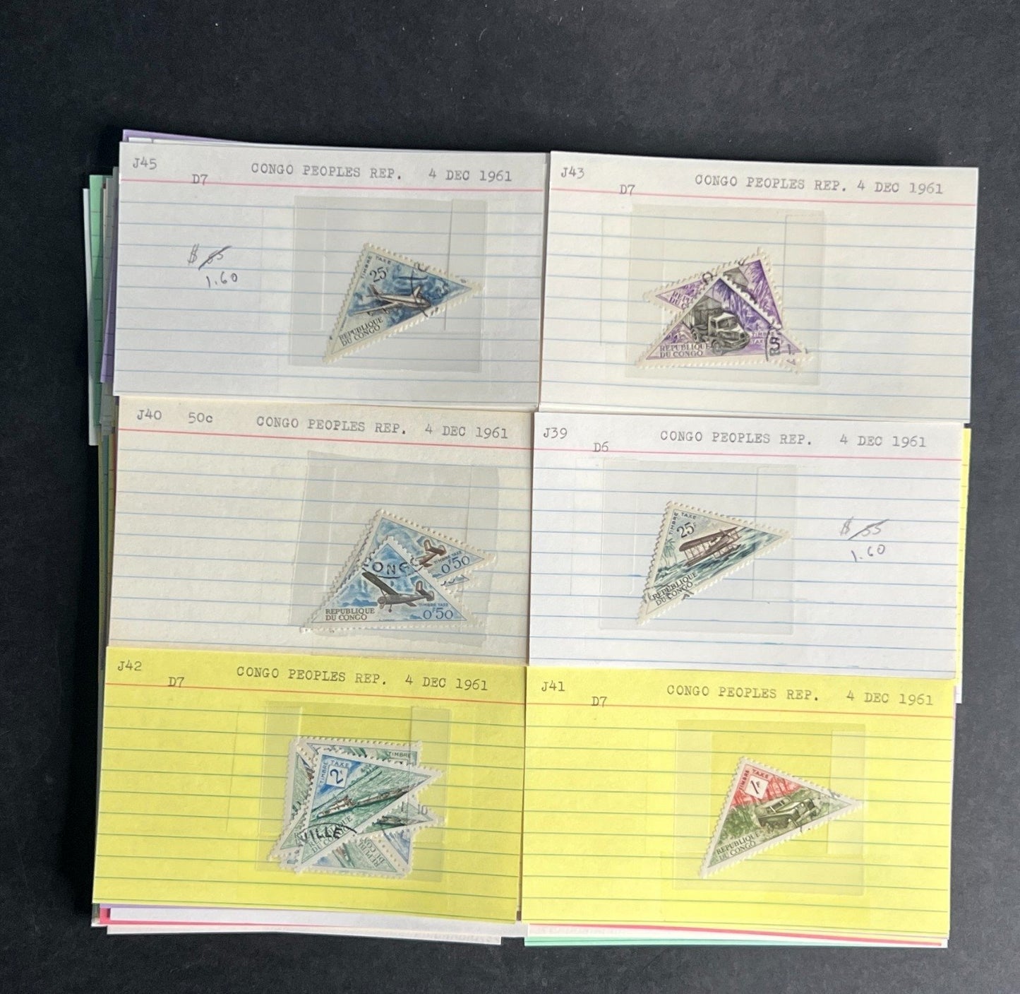 Congo People's Republic Stamp Collection Dealer Cards $118 CV Mint & Used ZAYIX