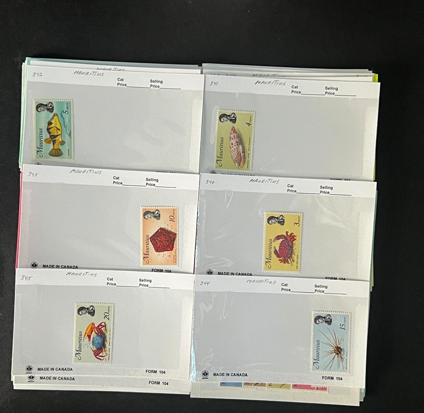 Mauritius Stamp Collection Dealer Cards $352 CV Mint & Used ZAYIX