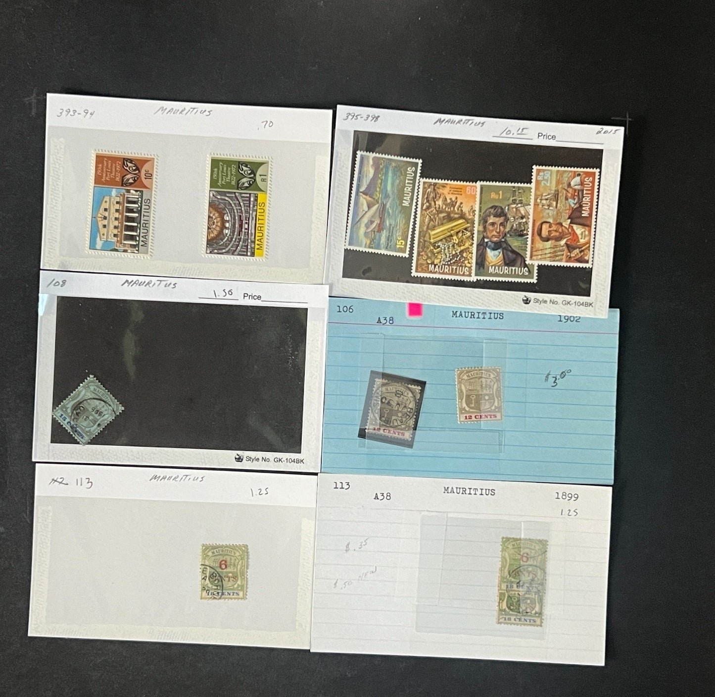 Mauritius Stamp Collection Dealer Cards $352 CV Mint & Used ZAYIX