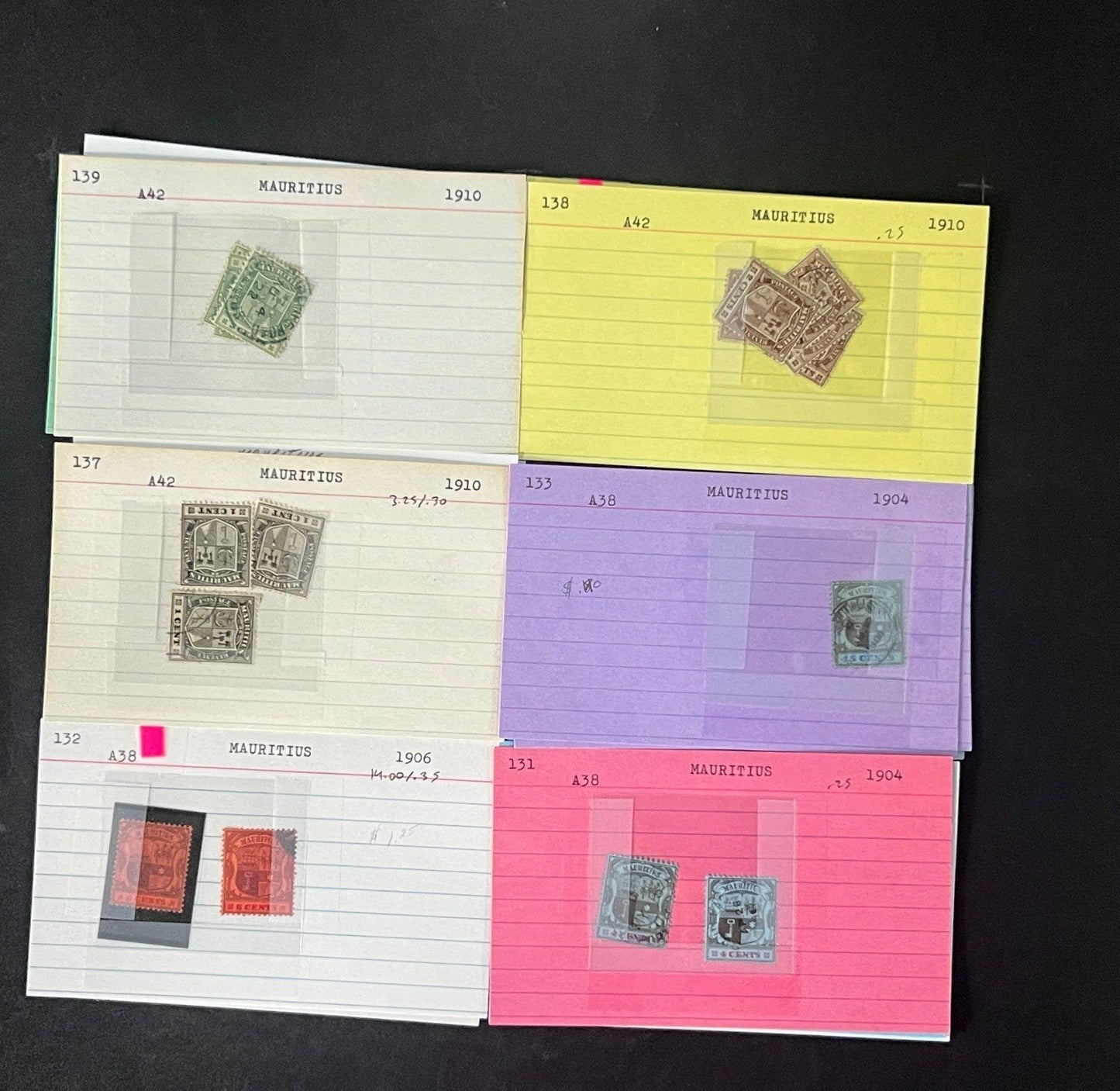 Mauritius Stamp Collection Dealer Cards $352 CV Mint & Used ZAYIX