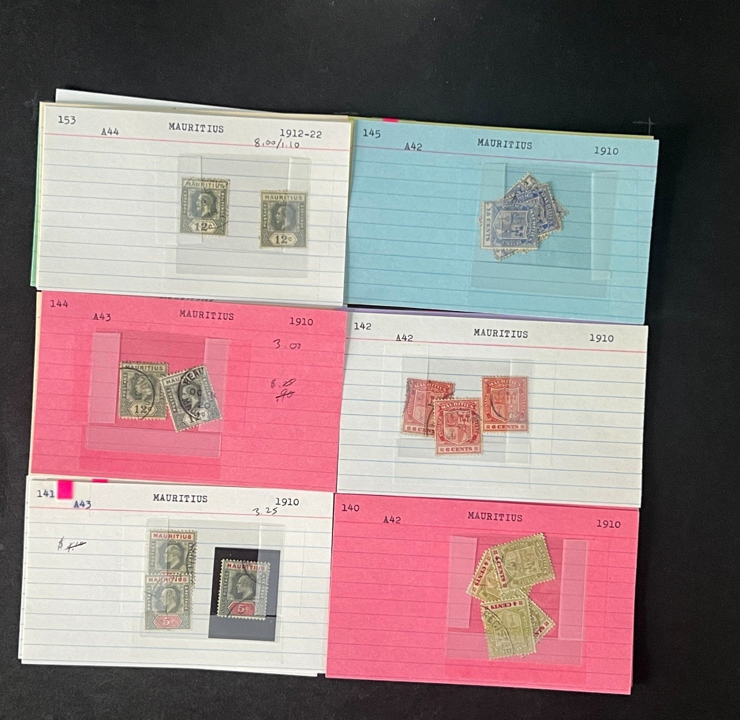 Mauritius Stamp Collection Dealer Cards $352 CV Mint & Used ZAYIX