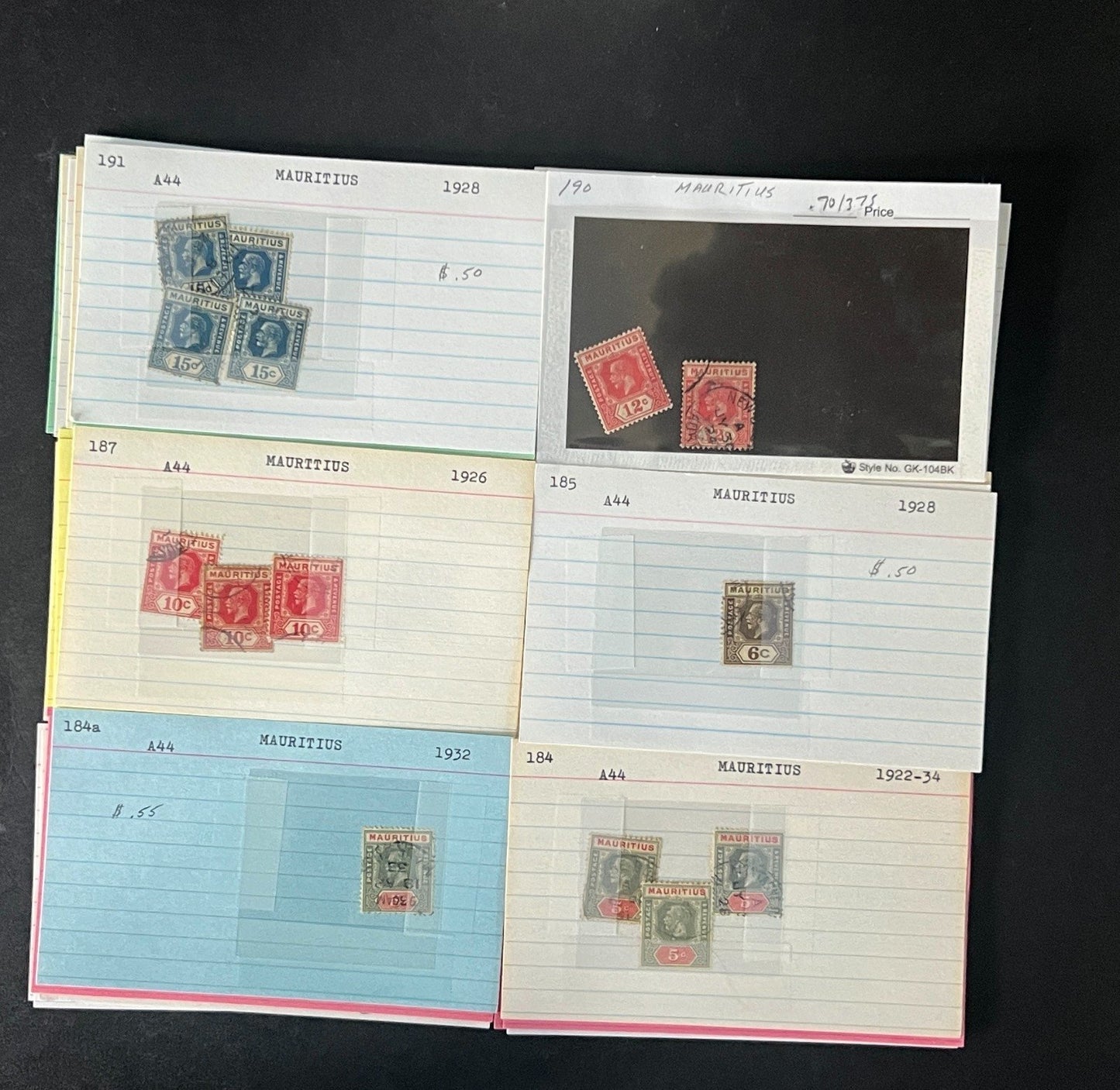 Mauritius Stamp Collection Dealer Cards $352 CV Mint & Used ZAYIX