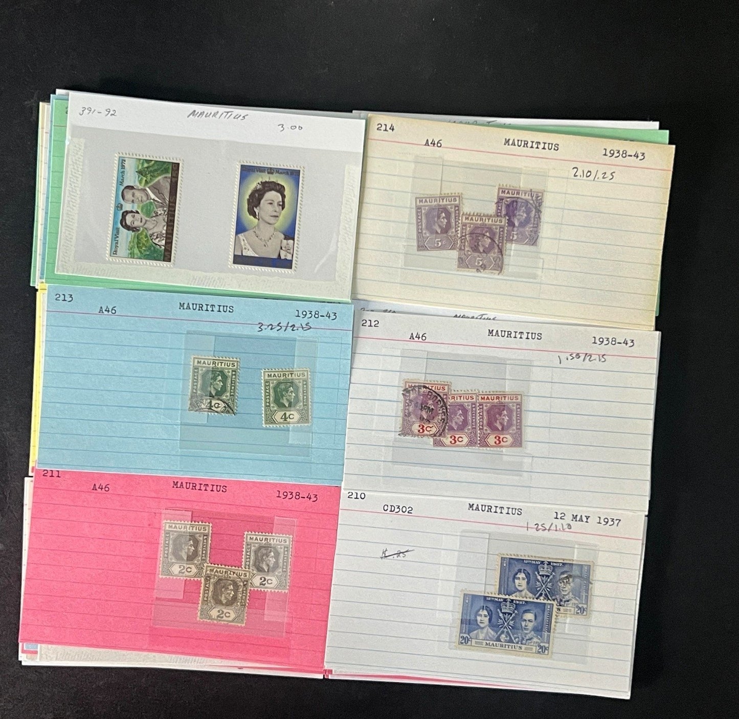 Mauritius Stamp Collection Dealer Cards $352 CV Mint & Used ZAYIX