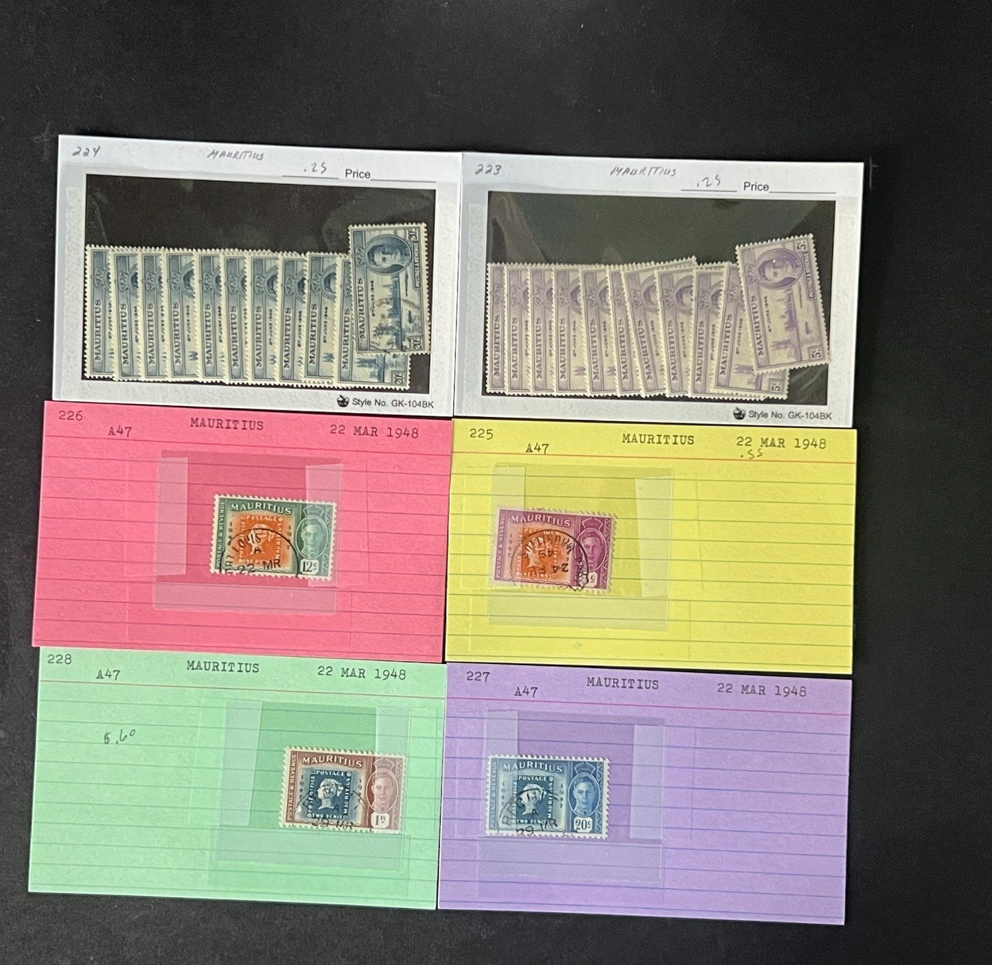 Mauritius Stamp Collection Dealer Cards $352 CV Mint & Used ZAYIX