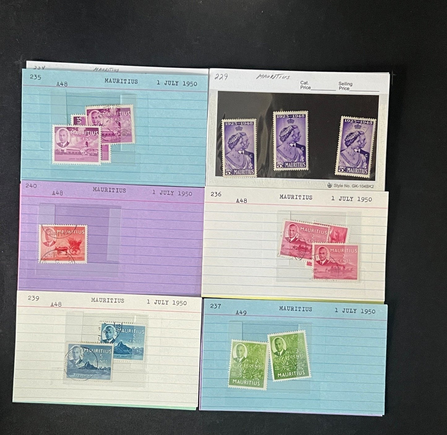 Mauritius Stamp Collection Dealer Cards $352 CV Mint & Used ZAYIX