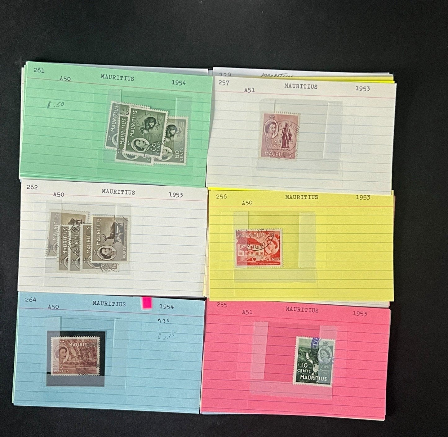 Mauritius Stamp Collection Dealer Cards $352 CV Mint & Used ZAYIX