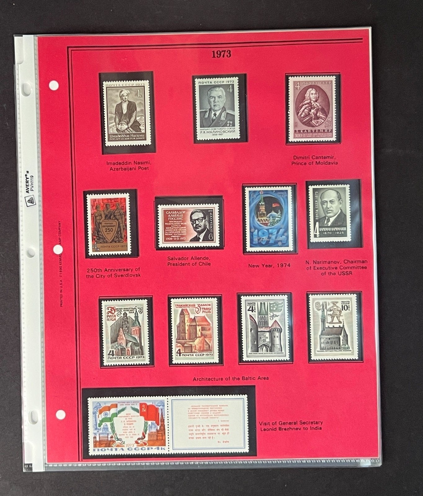 Russia 1973 Stamp Year Collection Album Pages $73 CV Mint/MNH ZAYIX