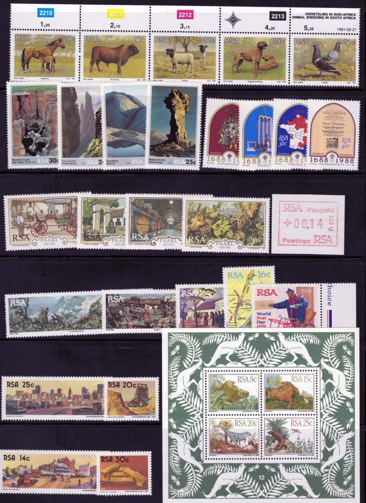 RSA South Africa Stamp Collection 8 Stock Page Sets Singles $149CV MNH/MH ZAYIX