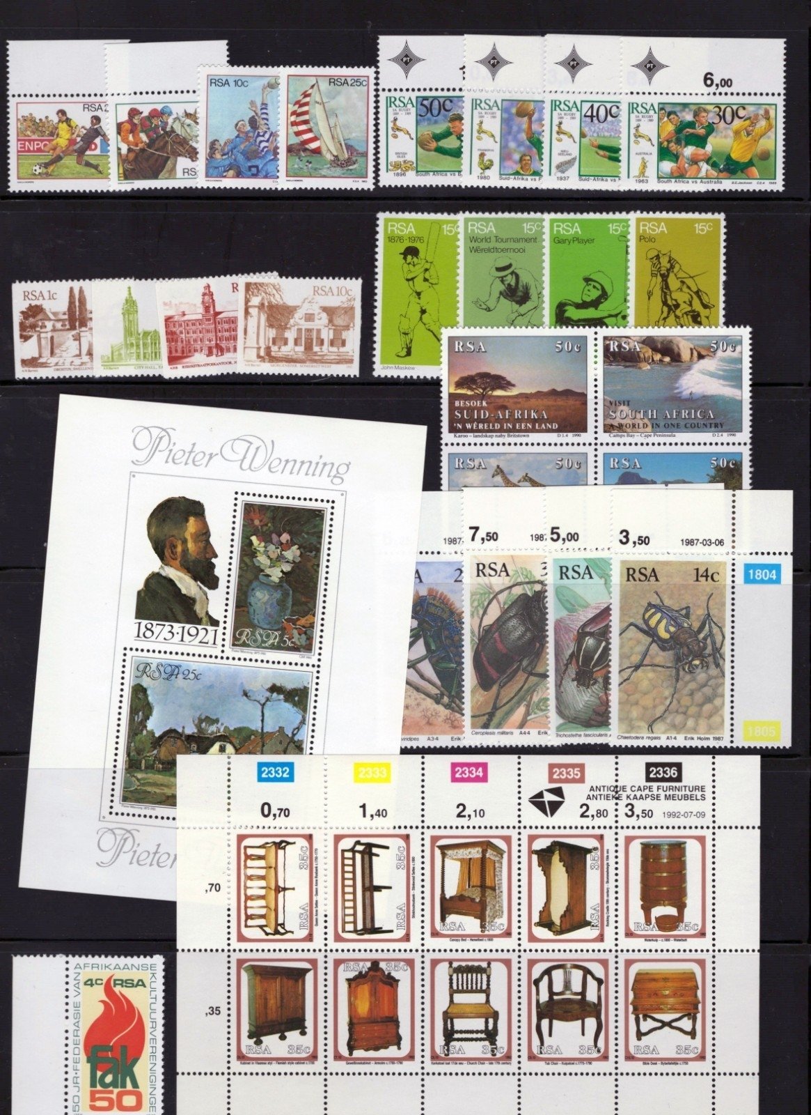 RSA South Africa Stamp Collection 8 Stock Page Sets Singles $149CV MNH/MH ZAYIX
