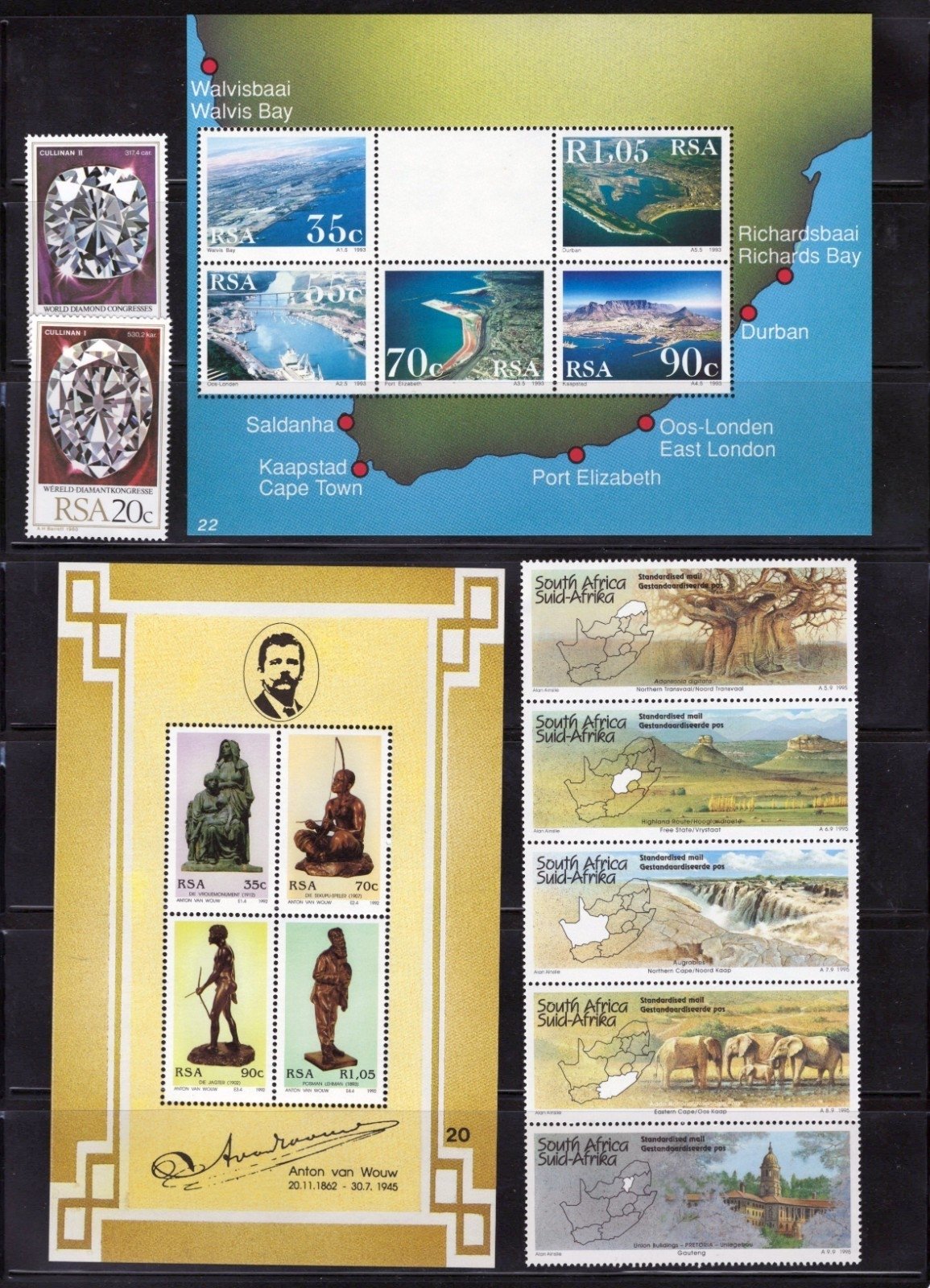 RSA South Africa Stamp Collection 8 Stock Page Sets Singles $149CV MNH/MH ZAYIX