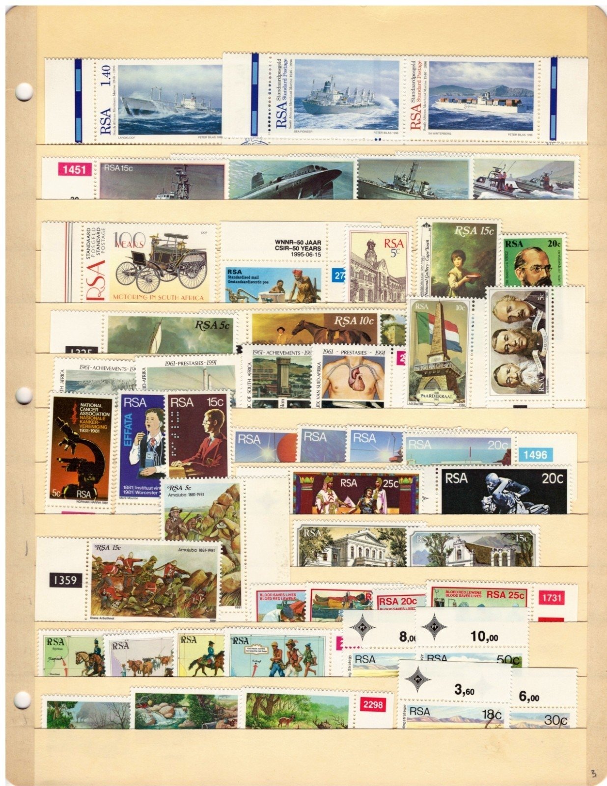 RSA South Africa Stamp Collection 4 Stock Pages Sets Singles $119CV MNH/MH ZAYIX