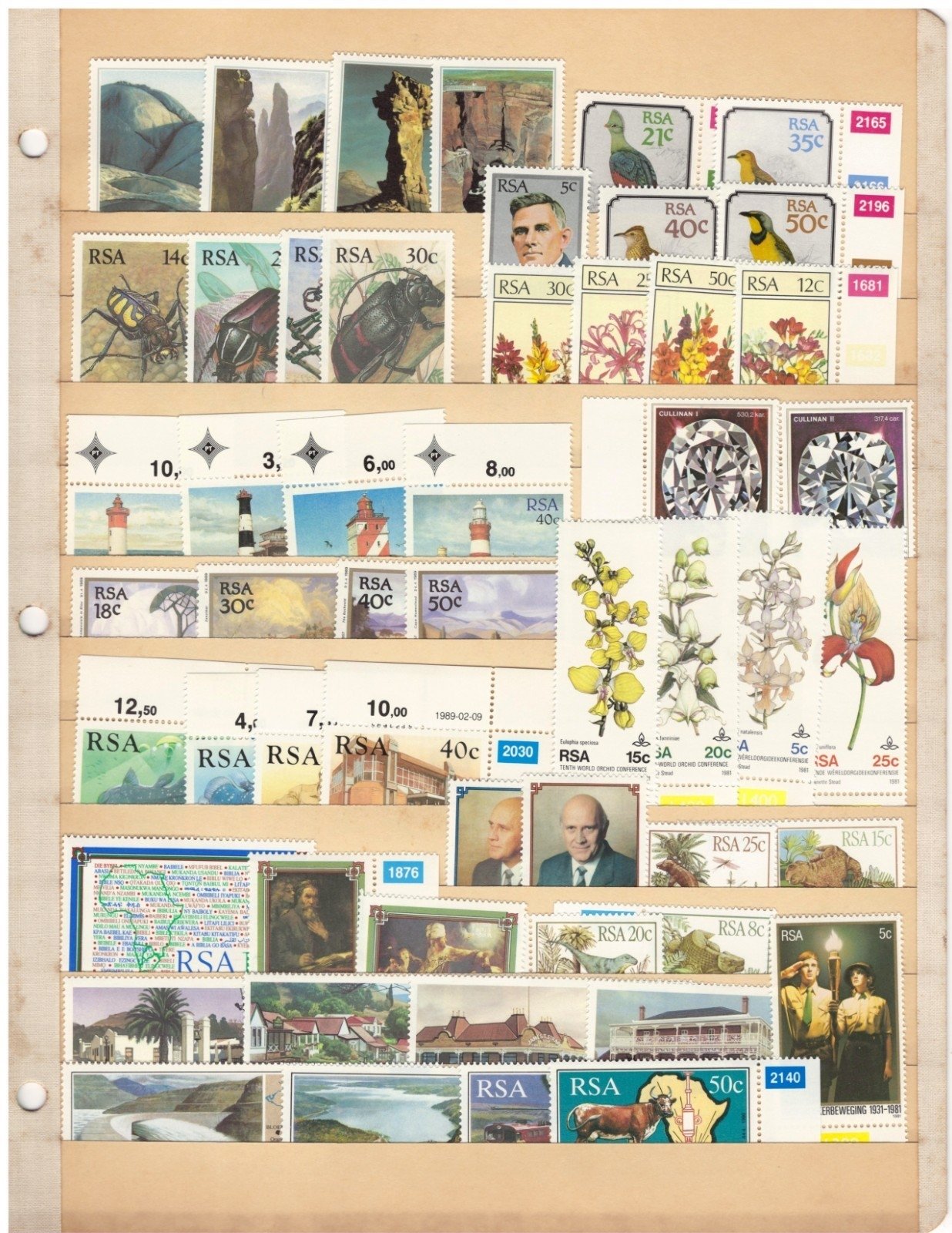 RSA South Africa Stamp Collection 4 Stock Pages Sets Singles $119CV MNH/MH ZAYIX