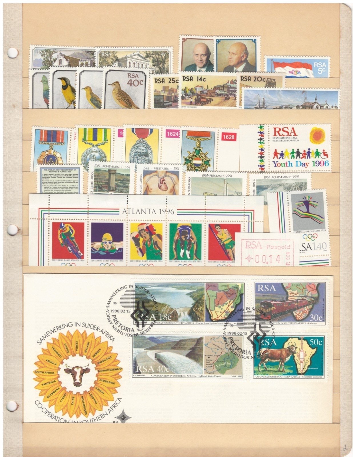 RSA South Africa Stamp Collection 2 Stock Page $48CV MNH/MH/Used ZAYIX
