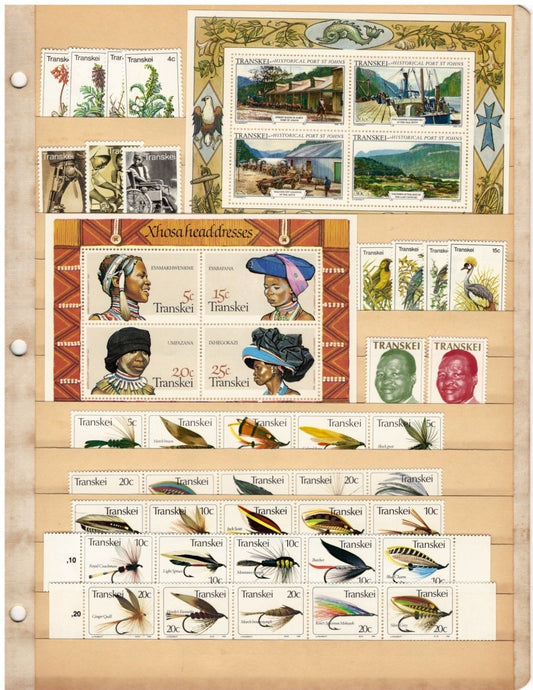 Transkei Stamp Collection 6 Stock Pages Sets Singles $197CV MNH/MH ZAYIX