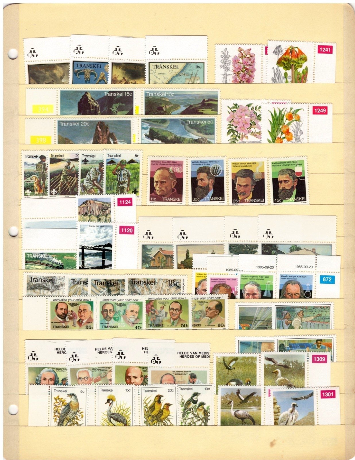Transkei Stamp Collection 6 Stock Pages Sets Singles $197CV MNH/MH ZAYIX