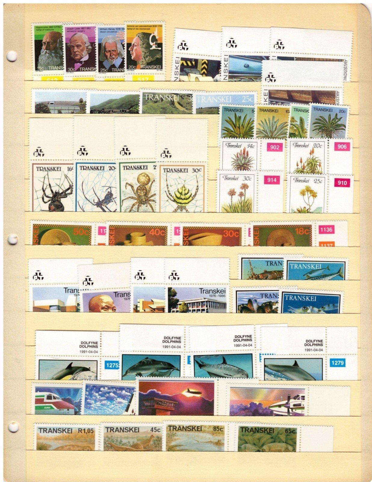 Transkei Stamp Collection 6 Stock Pages Sets Singles $197CV MNH/MH ZAYIX