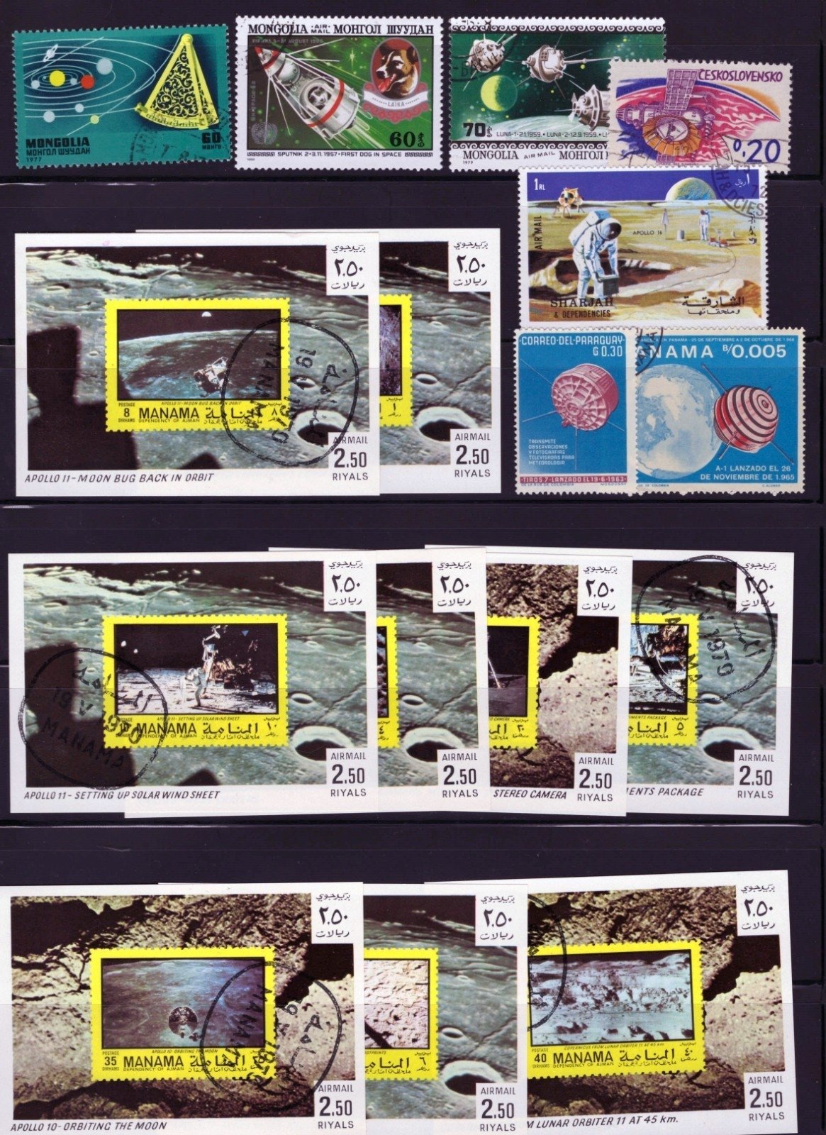 Space Stamp Collection 4 Stock Pages Sets Singles 92 Stamps Mint/Used ZAYIX
