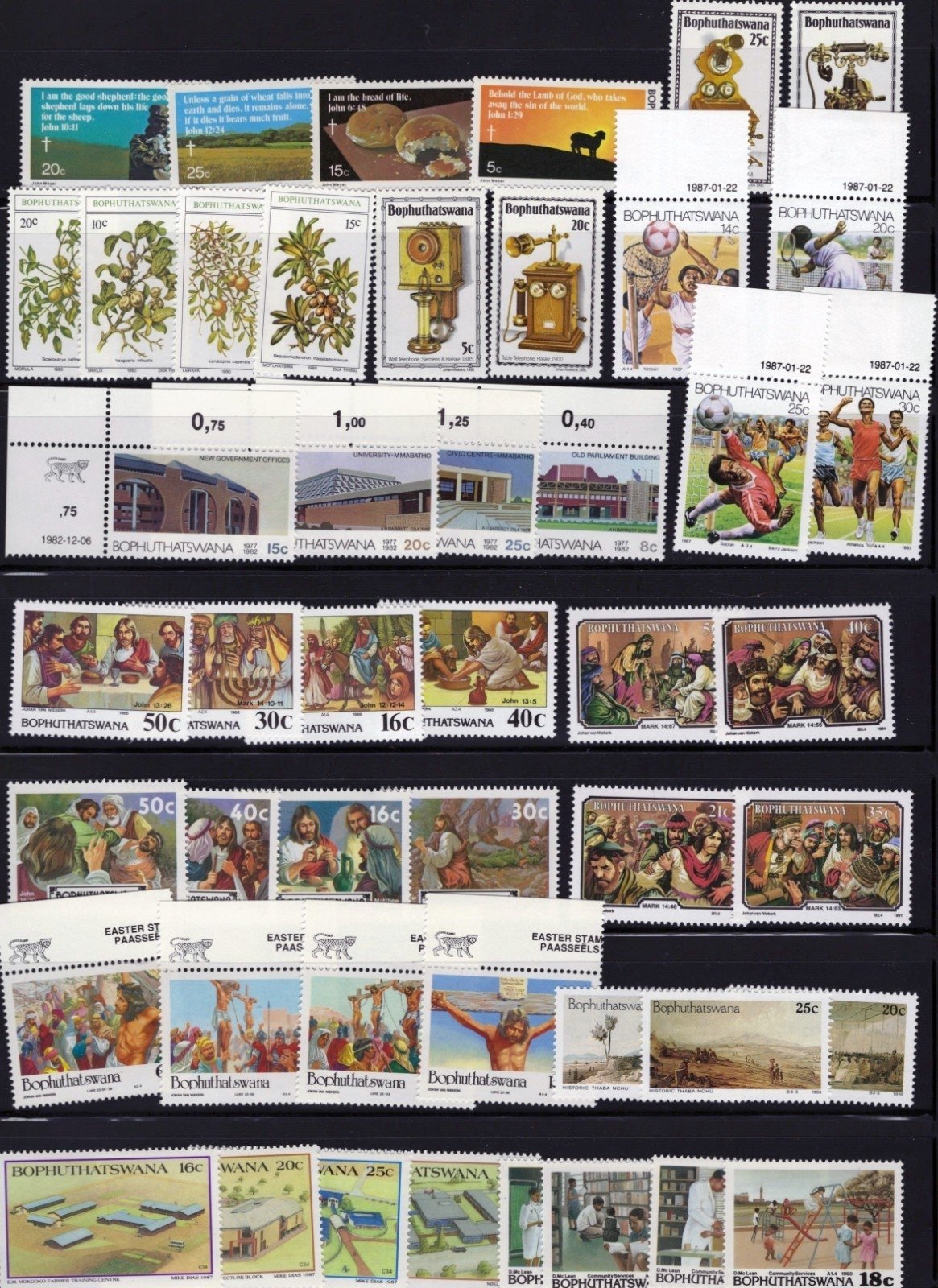 Bophuthatswana Stamp Collection 4 Stock Pages Sets $116 CV Stamps MNH ZAYIX