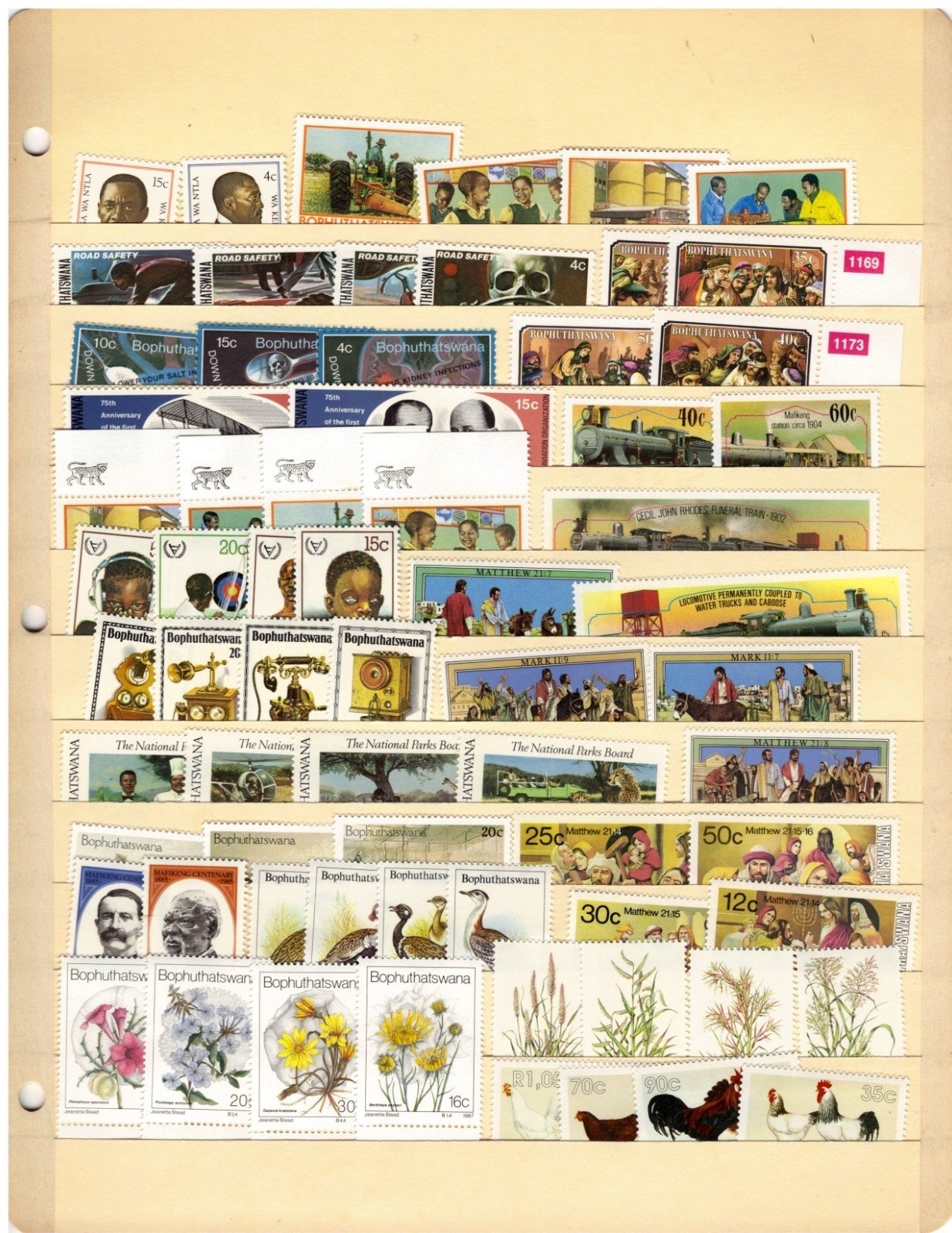 Bophuthatswana Stamp Collection 2 Stock Pages Sets $88 CV Stamps MNH ZAYIX