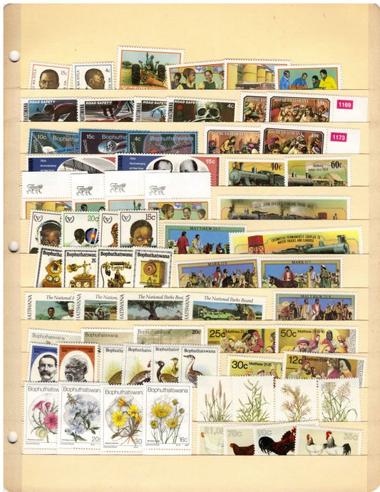 Bophuthatswana Stamp Collection 2 Stock Pages Sets $88 CV Stamps MNH ZAYIX