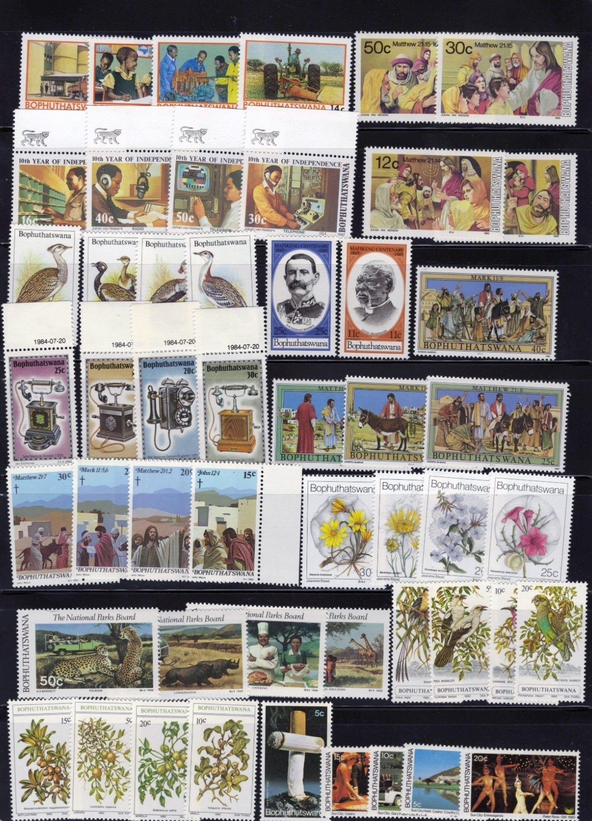 Bophuthatswana Stamp Collection 6 Stock Pages Sets $165 CV Stamps MNH ZAYIX