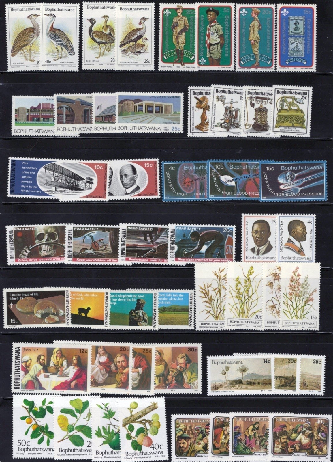 Bophuthatswana Stamp Collection 6 Stock Pages Sets $165 CV Stamps MNH ZAYIX