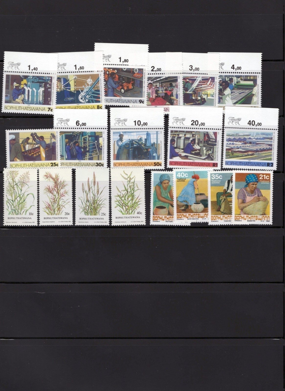 Bophuthatswana Stamp Collection 6 Stock Pages Sets $165 CV Stamps MNH ZAYIX