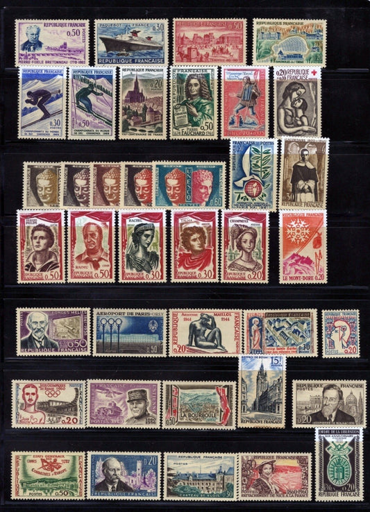 France Stamp Collection 2 Stock Pages Sets Singles 76 Stamps MH/MLH ZAYIX