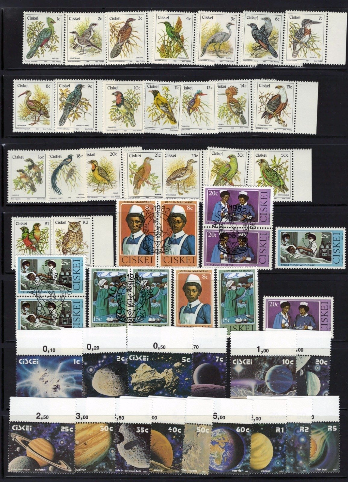 Ciskei Stamp Collection 7 Stock Pages Sets Singles $147 CV Mint/Used ZAYIX