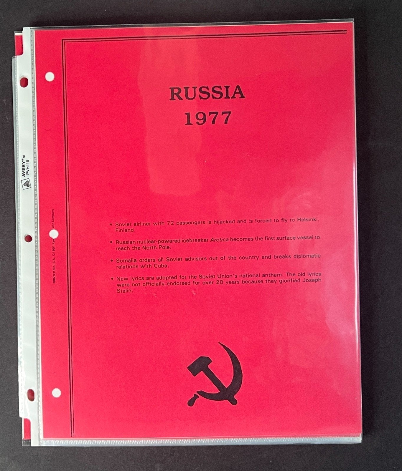 Russia 1977 Stamp Year Collection Album Pages Mint/MNH ZAYIX