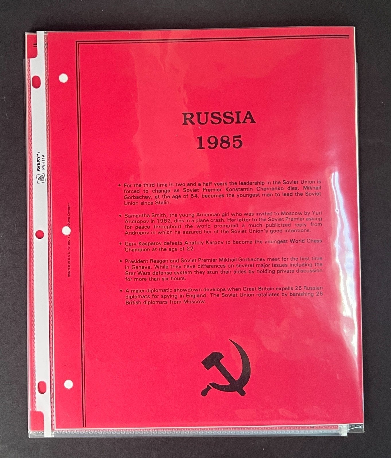 Russia 1985 Stamp Year Collection Album Pages Mint/MNH ZAYIX